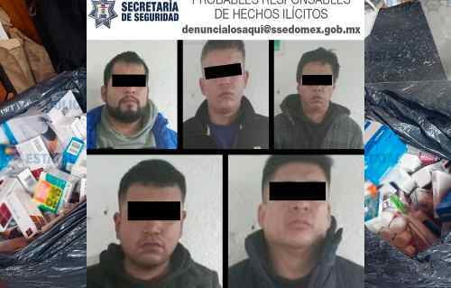 Gran golpe a ladrones de fármacos en Toluca; recuperan mercancía y dos autos muro